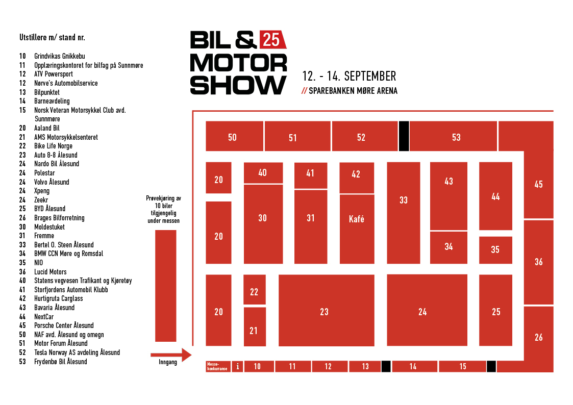 Messekart Bil- og motorshow 2025